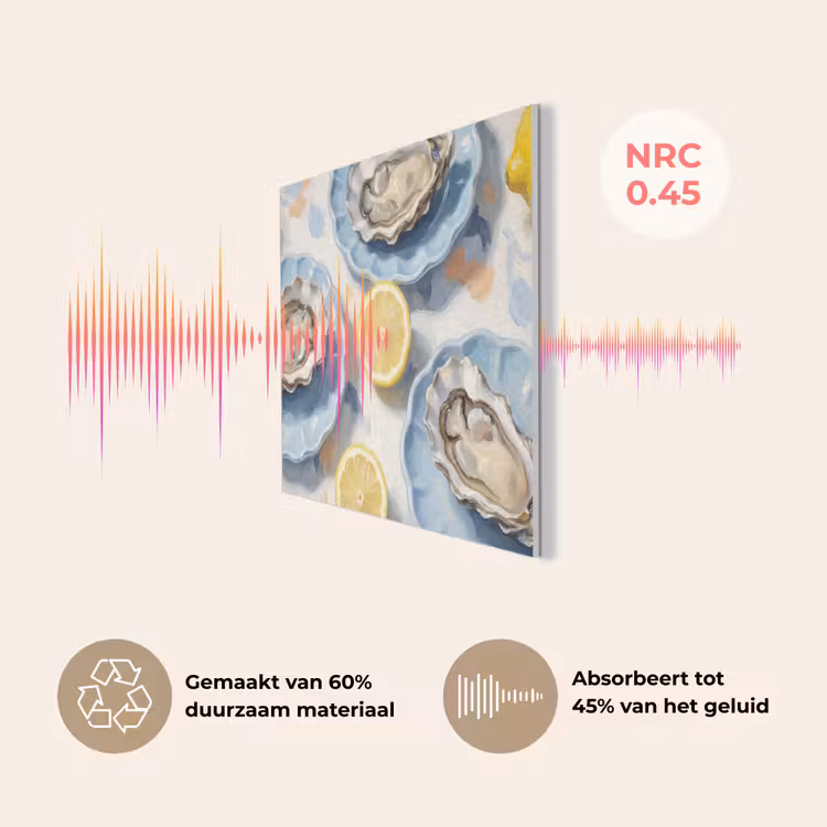 Eten - Oesters - Citroenen - Modern - Geel PET vilt klein -USP_NL
