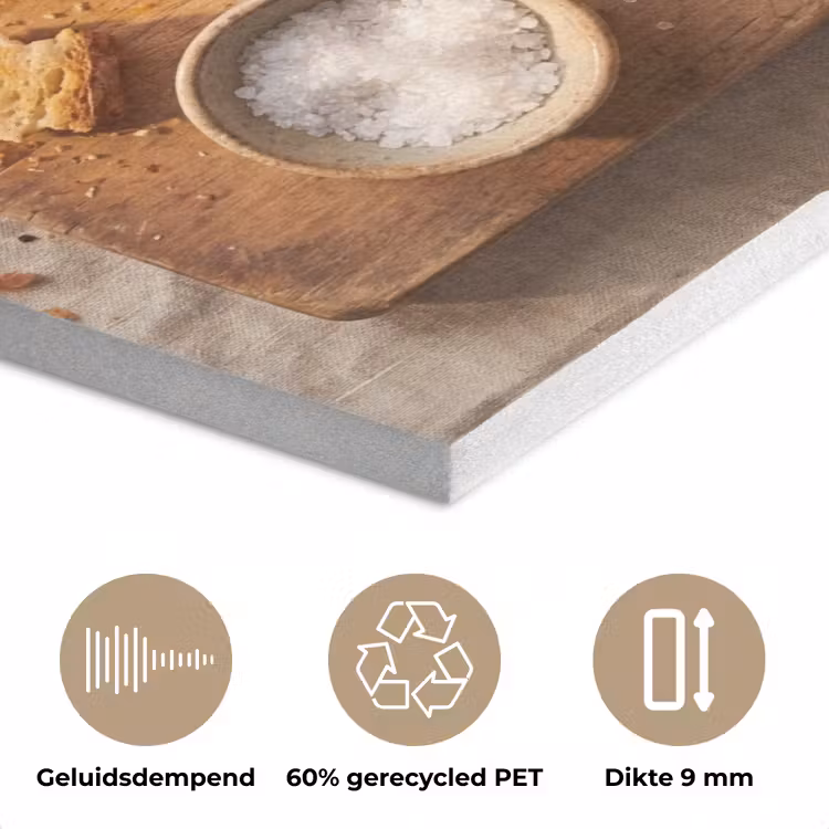 Eten - Ontbijt - Hout - Rustiek - Geel PET vilt klein -closeup_NL