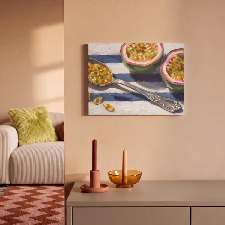 Eten - Passievrucht - Tropisch - Modern - Kleurrijk PET vilt klein -sfeer1