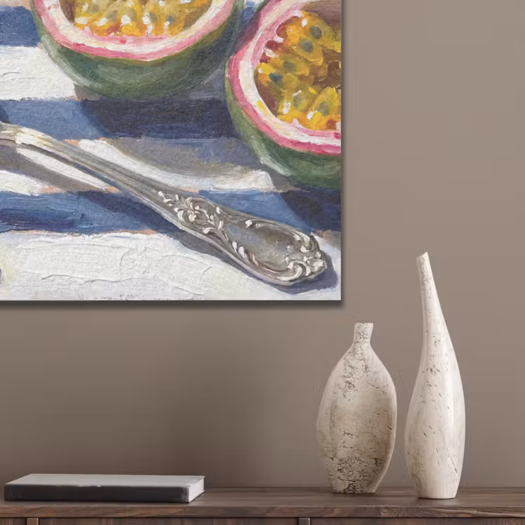 Eten - Passievrucht - Tropisch - Modern - Kleurrijk PET vilt klein -sfeer6_closeup