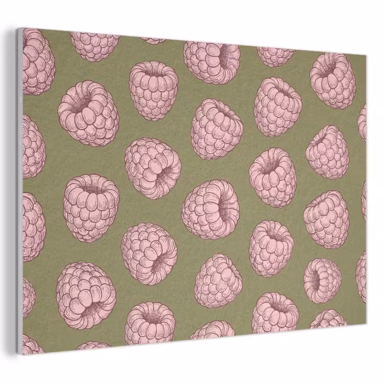 Eten - Patroon - Illustratie - Roze - Groen PET vilt klein -3d