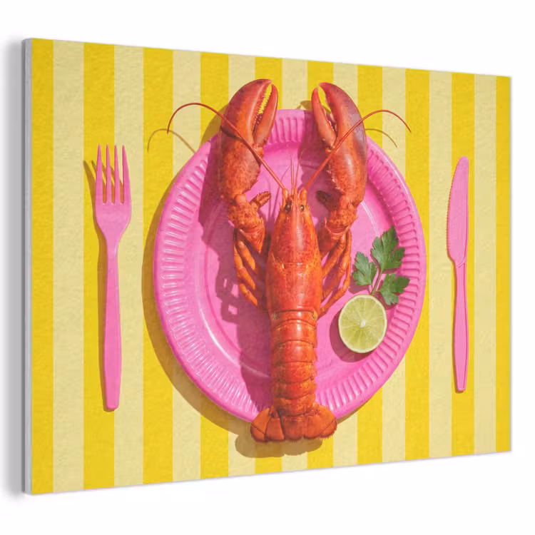 Eten - Roze - Geel - Modern - Culinaire PET vilt klein -3d