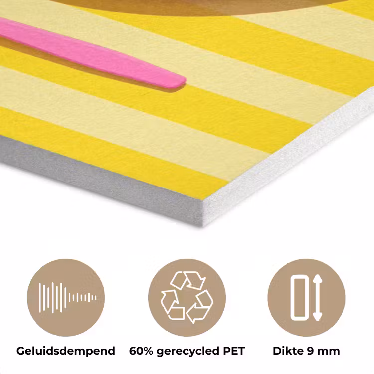Eten - Roze - Geel - Modern - Culinaire PET vilt klein -closeup_NL