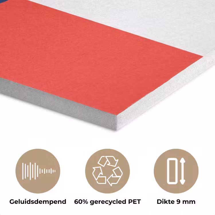 Eten - Spreuk - Keuken - Grafisch - Rood-Wit PET vilt klein -closeup_NL