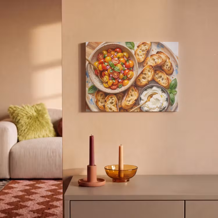 Eten - Tomaat - Brood - Kleurrijk - Keuken PET vilt klein -sfeer1