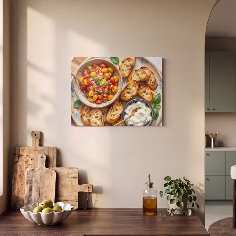 Eten - Tomaat - Brood - Kleurrijk - Keuken PET vilt klein -sfeer2