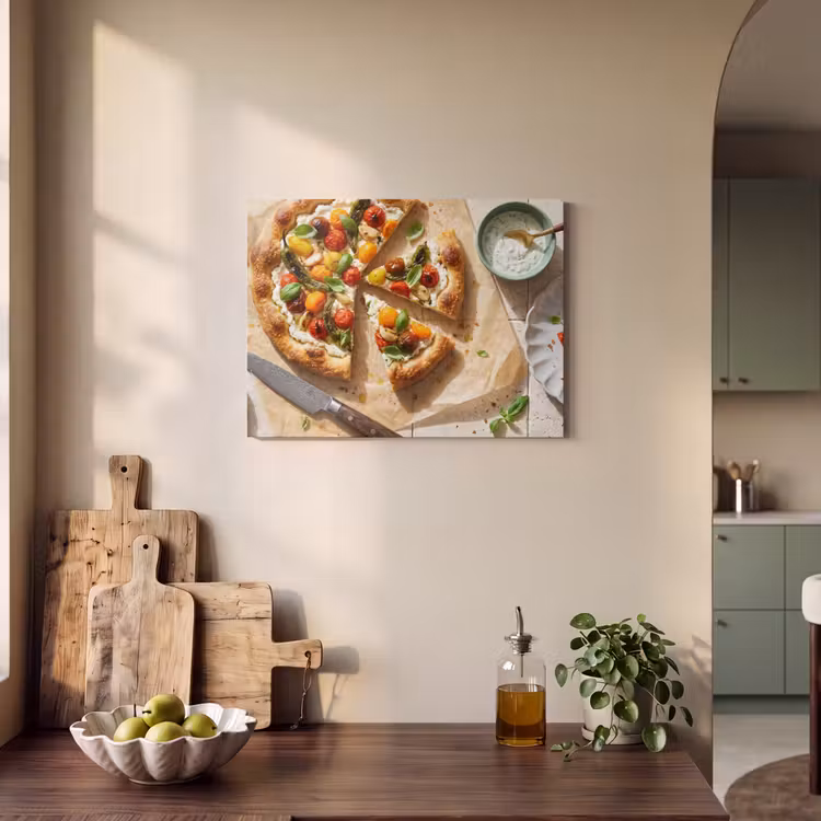 Eten - Tomaten - Basilicum - Maaltijd - Vers PET vilt klein -sfeer2