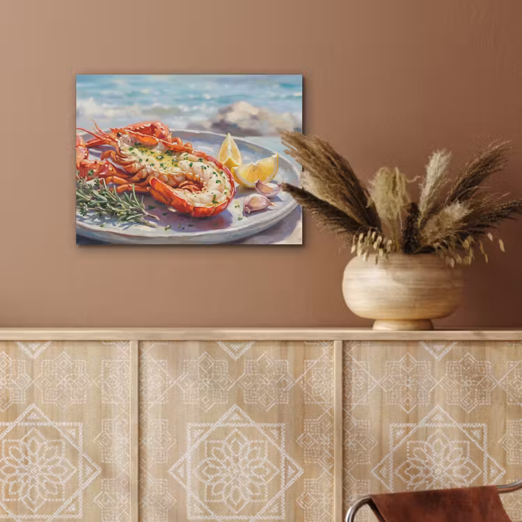 Eten - Zee - Kust - Modern - Blauw PET vilt klein -sfeer4