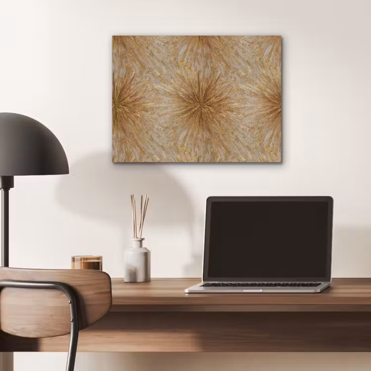 Explosie - Abstract - Goud - Wit PET vilt klein 837 -sfeer5