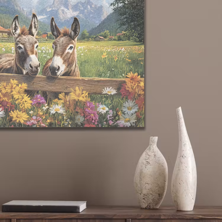 Ezels - Bloemen - Zomers PET vilt klein -sfeer6_closeup