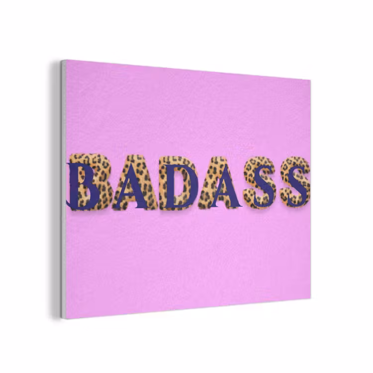Felroze - Badass - Panterprint - Schaduw PET vilt klein -3d