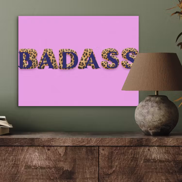 Felroze - Badass - Panterprint - Schaduw PET vilt klein -sfeer2