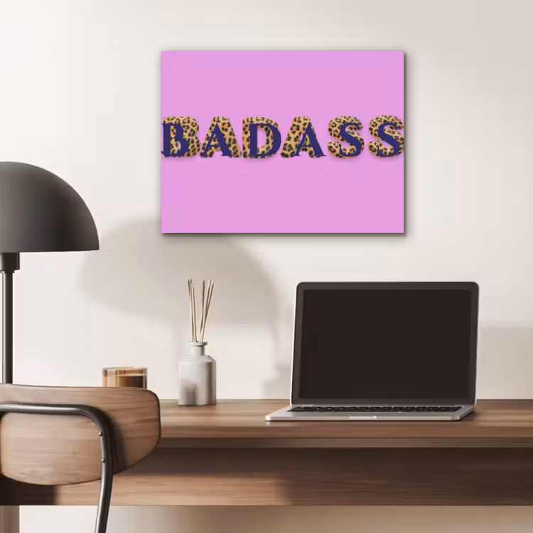 Felroze - Badass - Panterprint - Schaduw PET vilt klein -sfeer5