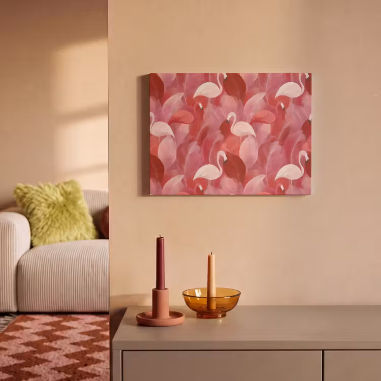Flamingo - Botanisch - Elegant - Roze - Rood PET vilt klein 837 -sfeer1