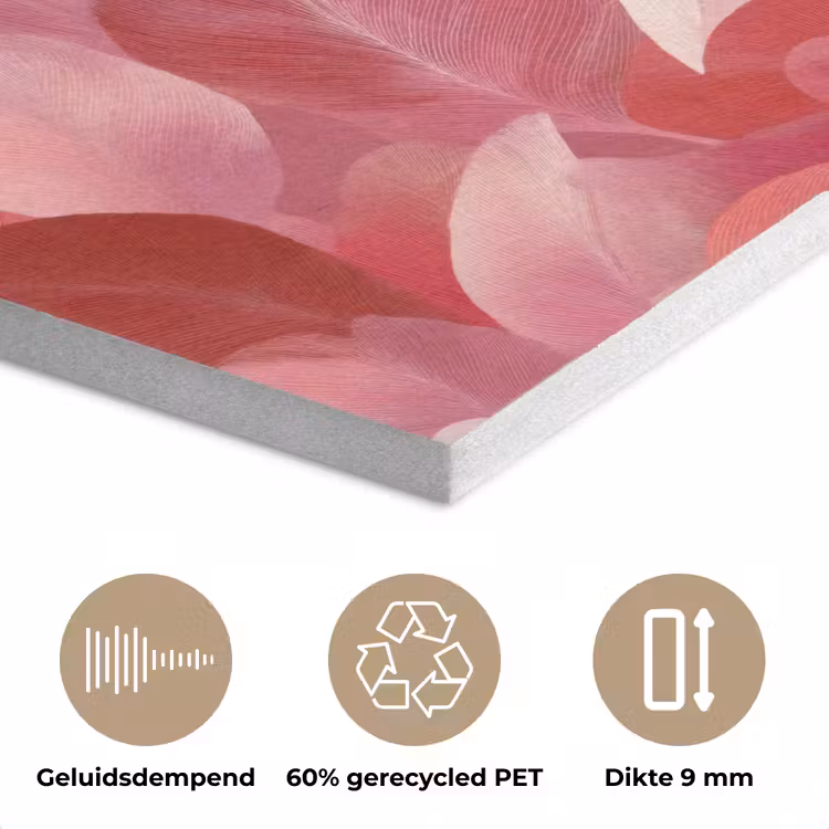 Flamingo - Botanisch - Elegant - Roze - Rood PET vilt klein 837 -closeup_NL
