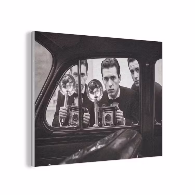 Fotograaf - Camera - Vintage - Journalistiek - Zwart-wit PET vilt klein -3d