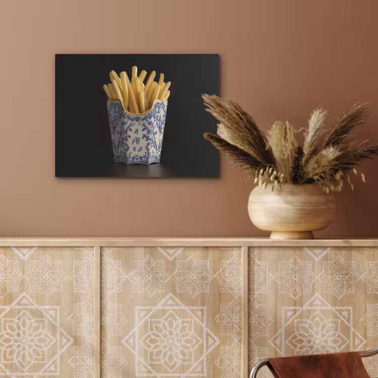 Friet - Porselein - Delfts blauw - Eten PET vilt klein -sfeer4