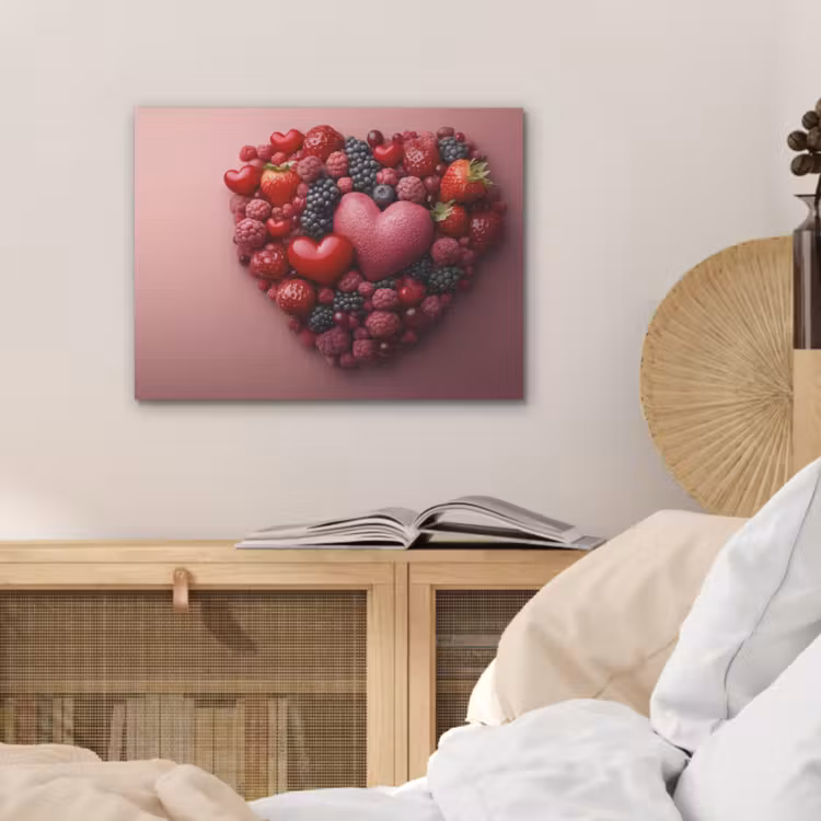 Fruit - Hartjes - Aardbeien - Frambozen - Bosbessen PET vilt klein -sfeer3