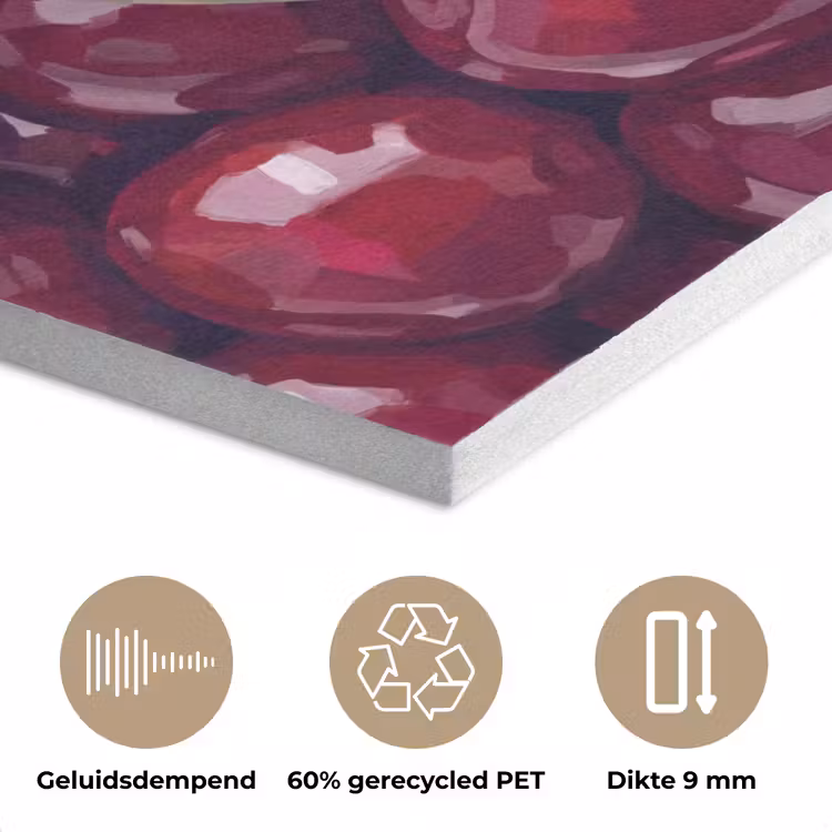 Fruit - Kersen - Eten - Modern - Rood PET vilt klein -closeup_NL