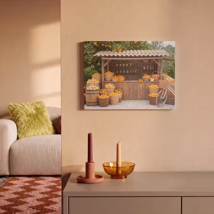 Akoestisch schilderij - Fruit - Markt - Landelijk - Fruit - Markt - Landelijk PET vilt klein