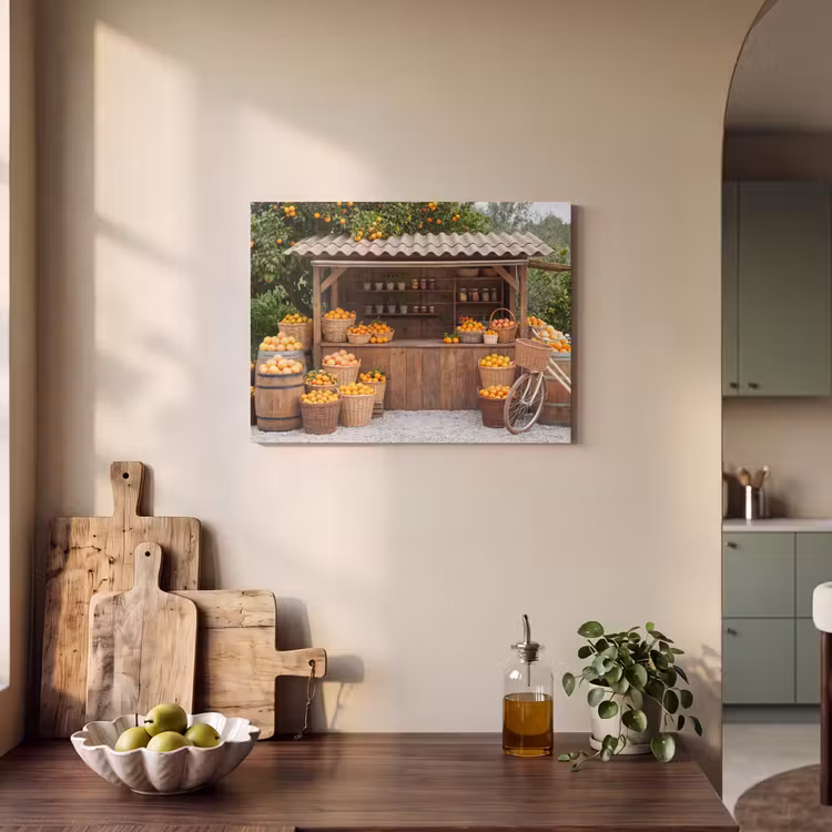Akoestisch schilderij - Fruit - Markt - Landelijk - Fruit - Markt - Landelijk PET vilt klein