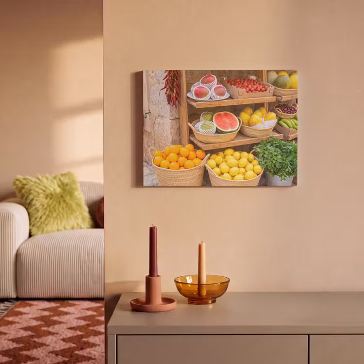 Akoestisch schilderij - Fruit - Markt - Vers - Fruit - Markt - Vers PET vilt klein