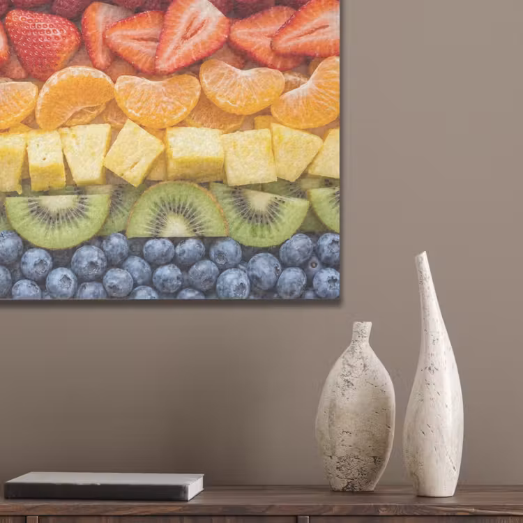 Fruit - Regenboog - Gezond - Kleurrijk PET vilt klein -sfeer6_closeup