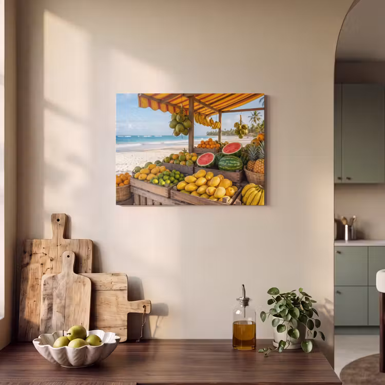 Akoestisch schilderij - Fruit - Strand - Tropisch - Fruit - Strand - Tropisch PET vilt klein
