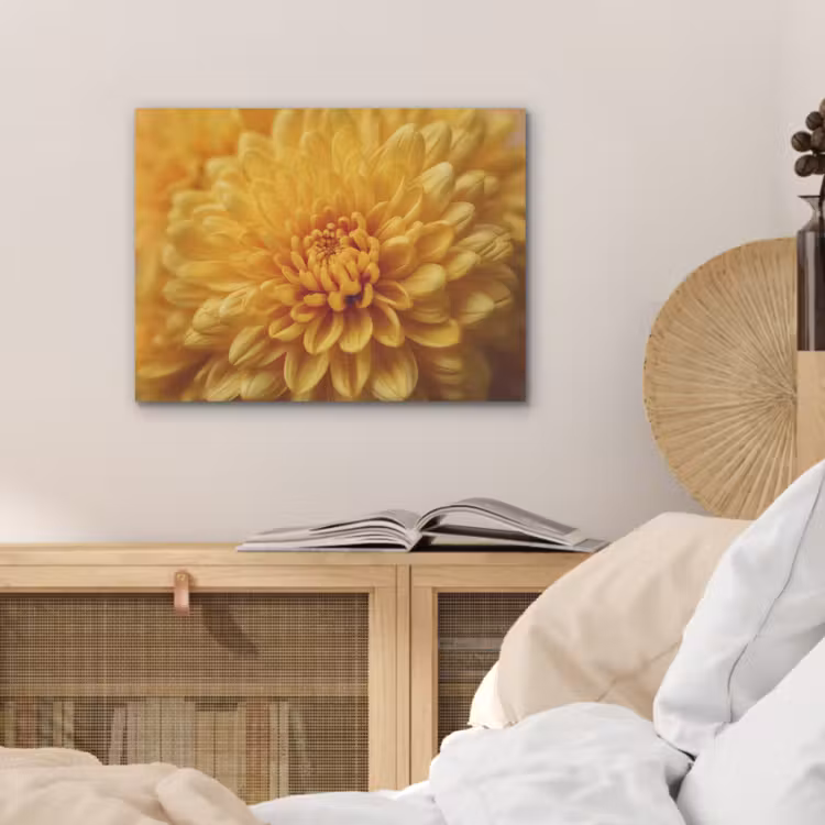 Geel - Chrysant - Zachtheid PET vilt klein -sfeer3