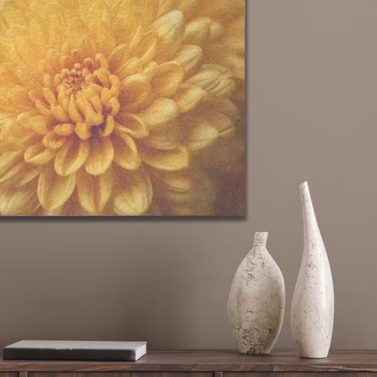 Geel - Chrysant - Zachtheid PET vilt klein -sfeer6_closeup