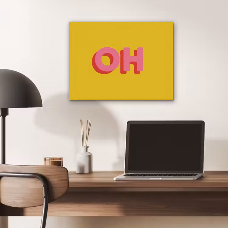 Geel - Roze - Oh - 3D PET vilt klein -sfeer5