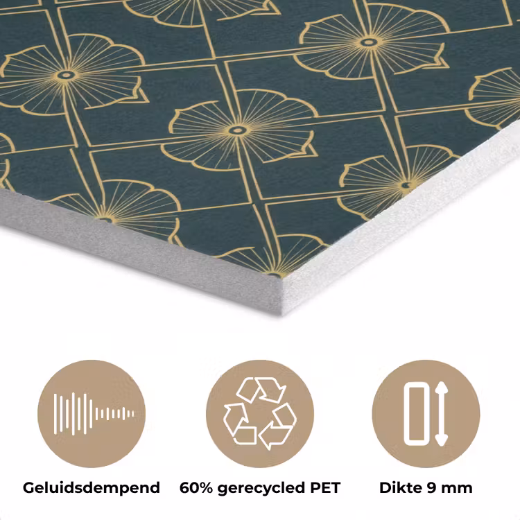 Geometrisch - Elegant - Groen PET vilt klein 837 -closeup_NL