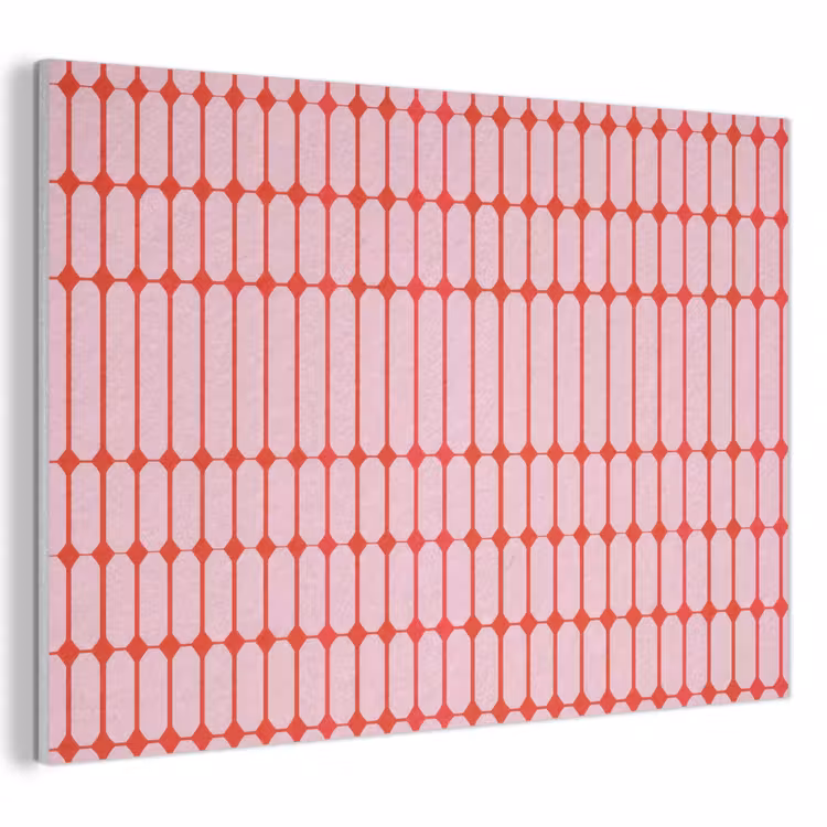 Geometrisch - Minimalistisch - Rood - Roze PET vilt klein 837 -3d