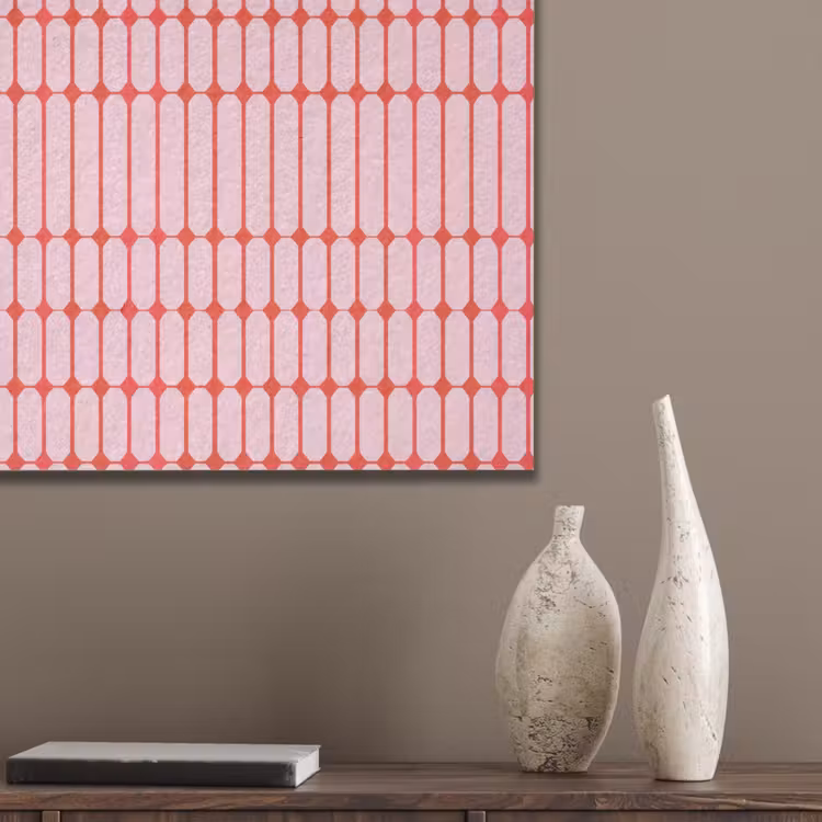 Geometrisch - Minimalistisch - Rood - Roze PET vilt klein 837 -sfeer6_closeup