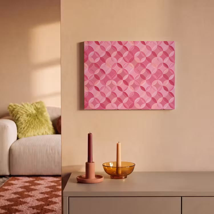 Geometrisch - Mozaïek - Modern - Roze PET vilt klein 837 -sfeer1
