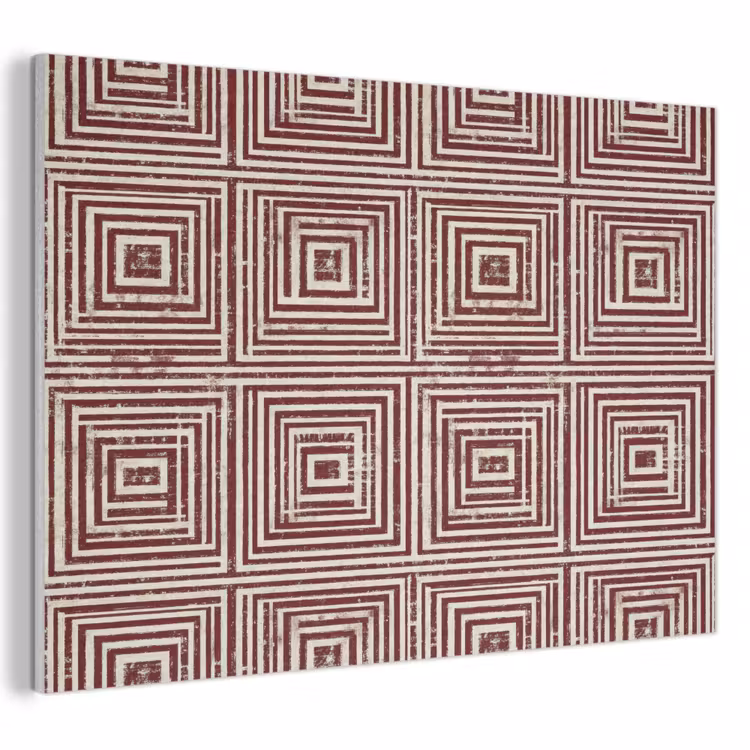 Geometrisch - Patroon - Rood PET vilt klein 837 -3d
