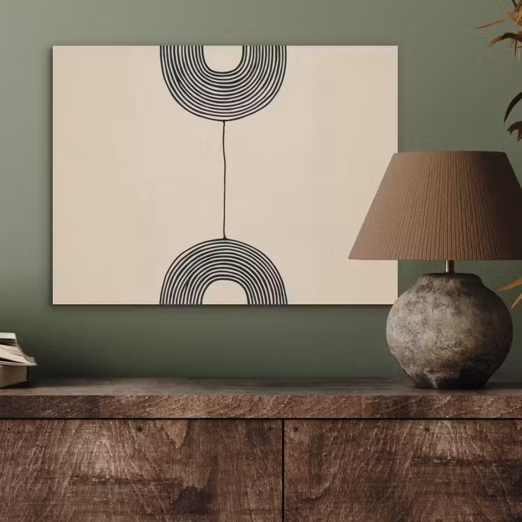 Geometrische bogen - Minimalistisch - Symmetrisch PET vilt klein -sfeer2