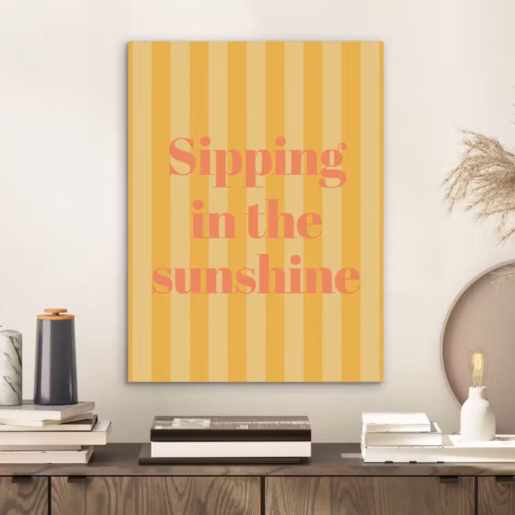 Gestreept - Geel - Sunshine - Letters PET vilt klein -sfeer1