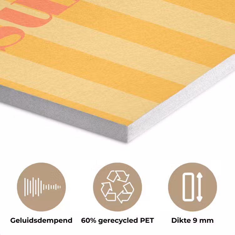Gestreept - Geel - Sunshine - Letters PET vilt klein -closeup_NL
