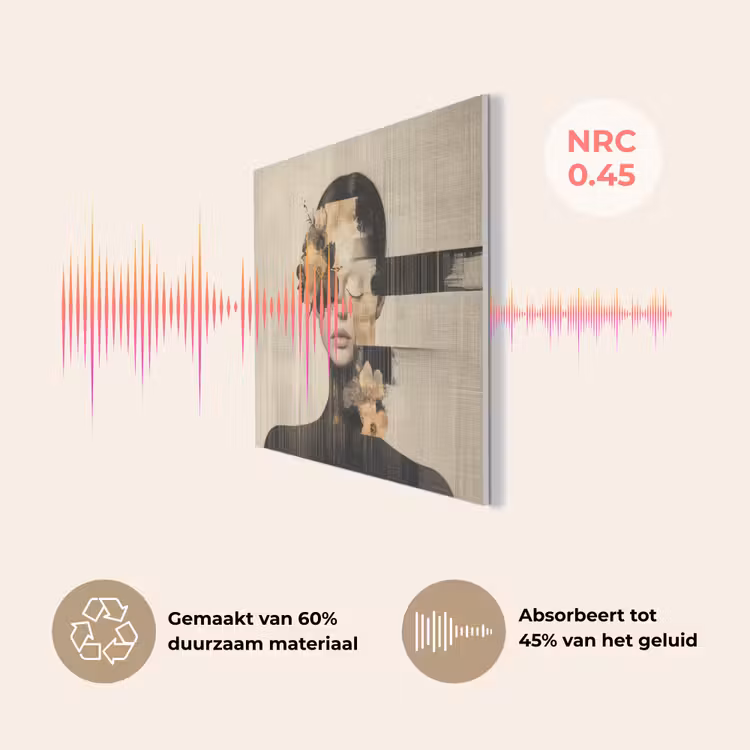 Gezicht - Bloemen - Zwart - Vrouw PET vilt klein -USP_NL