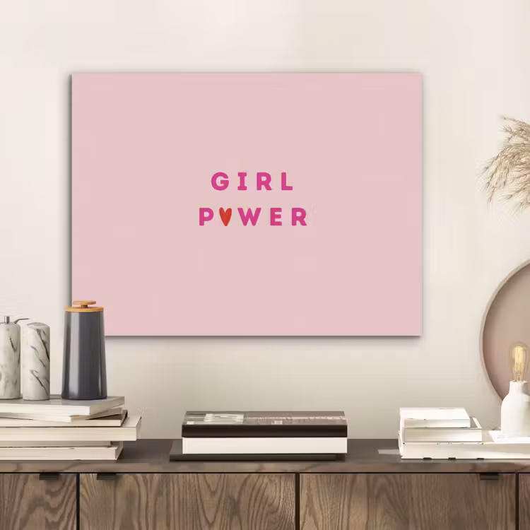 Girl power - Roze - Hartje PET vilt klein -sfeer1