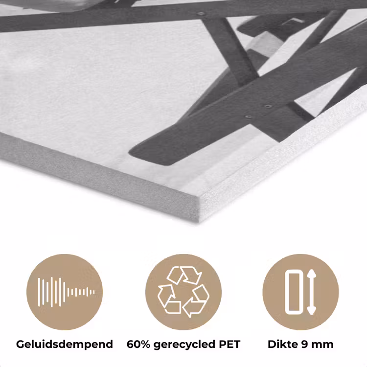 Glamour - Modern - Zwart - Wit PET vilt klein -closeup_NL