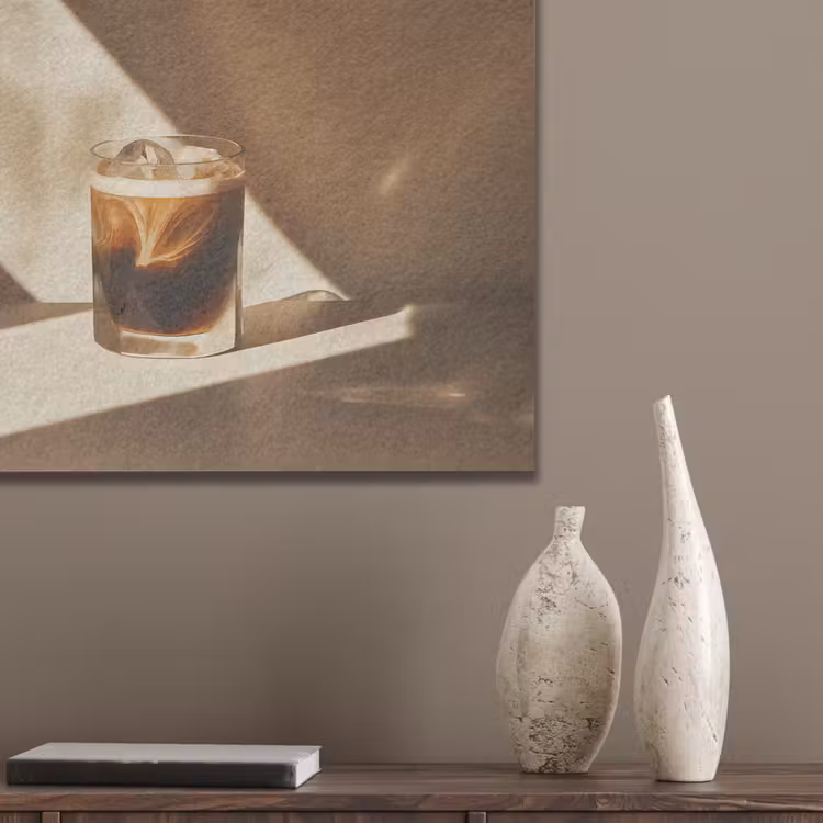 Glas - Ijskoffie - Schaduw - Bruin PET vilt klein -sfeer6_closeup