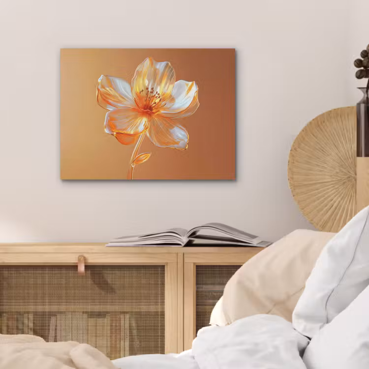 Glazen - Bloem - Oranje PET vilt klein -sfeer3