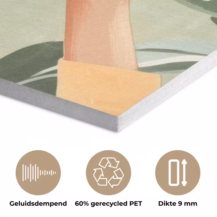 Glazen - Proosten - Bladeren - Groen PET vilt klein -closeup_NL