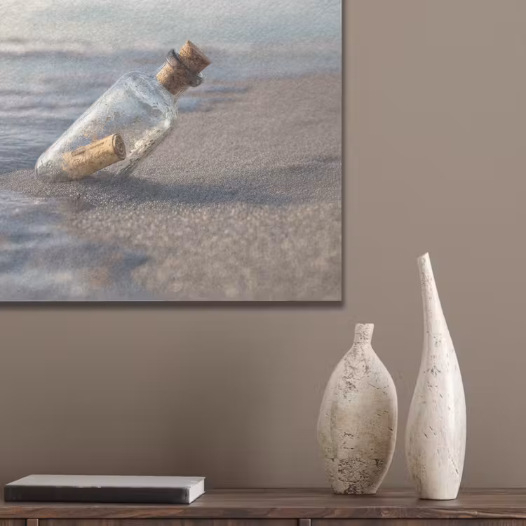 Glazenfles - Post - Zee - Zand PET vilt klein -sfeer6_closeup