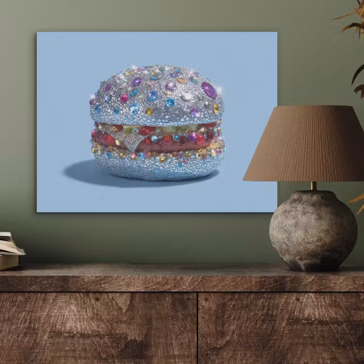 Glitters - Hamburger - Blauw PET vilt klein -sfeer2