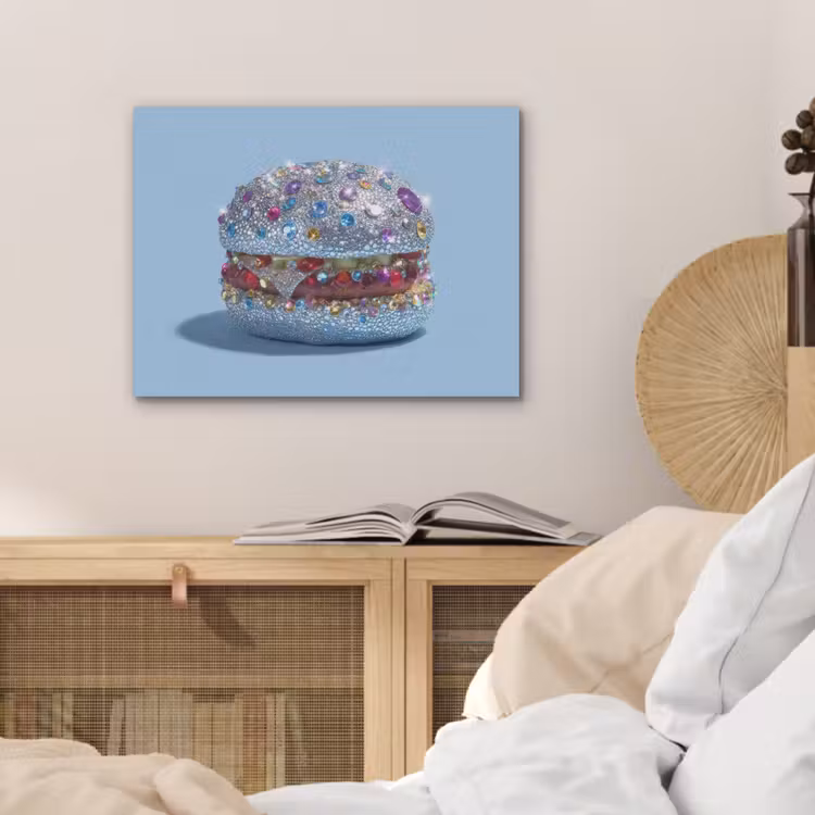 Glitters - Hamburger - Blauw PET vilt klein -sfeer3