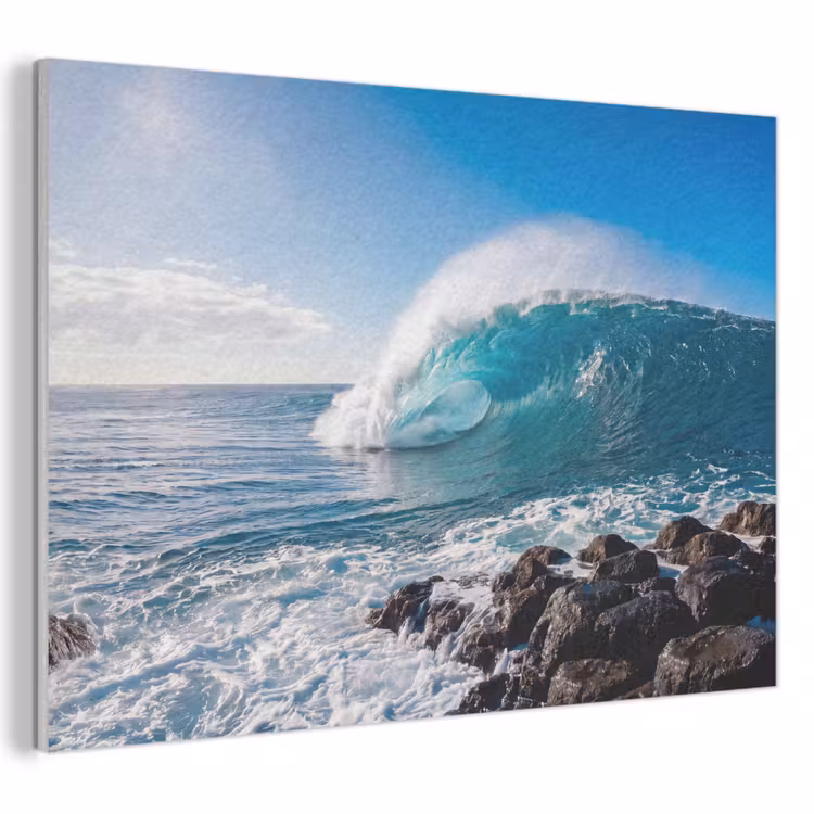 Golf - Oceaan - Brekend - Water - Blauw PET vilt klein -3d
