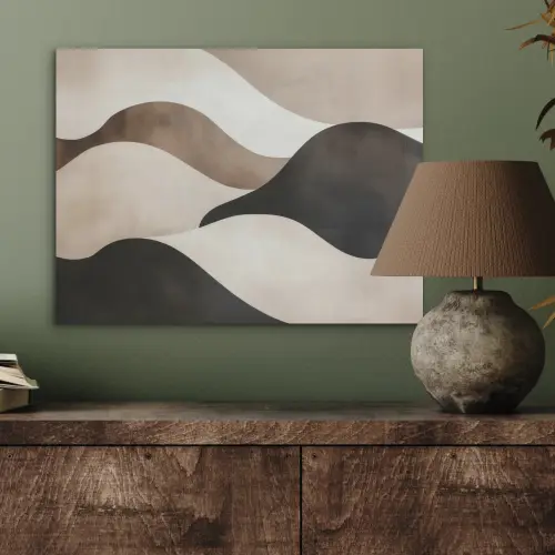 Golven - Abstract - Beige PET vilt klein -sfeer2